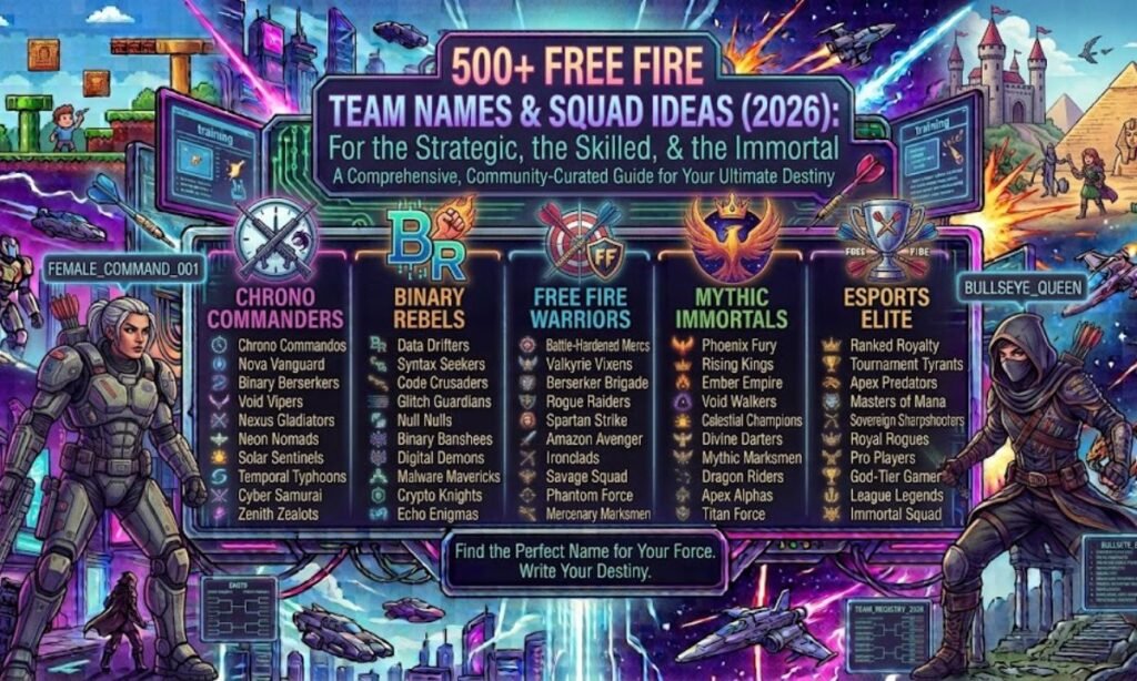 500+ Free Fire Esports Team Names & Squad Ideas (2026)