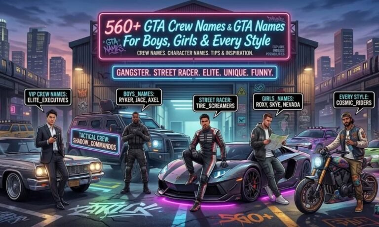 560+ GTA Crew Names & GTA Names For Boys, Girls & Every Style