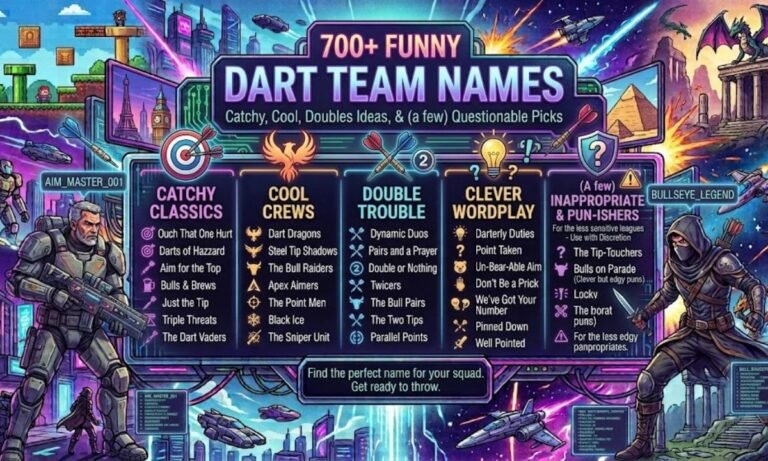 700+ Funny Dart Team Names_ Inappropriate, Catchy, Cool & Doubles Ideas