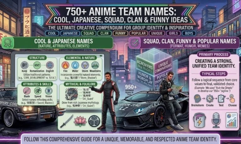 750+ Anime Team Names_ Cool, Japanese, Squad, Clan & Funny Ideas