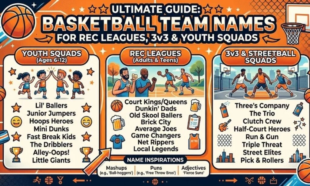Basketball Team Names For Rec Leagues, 3v3 & Youth Squads
