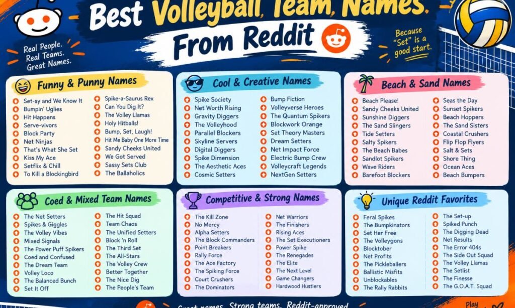 Best Volleyball Team Names From Reddit