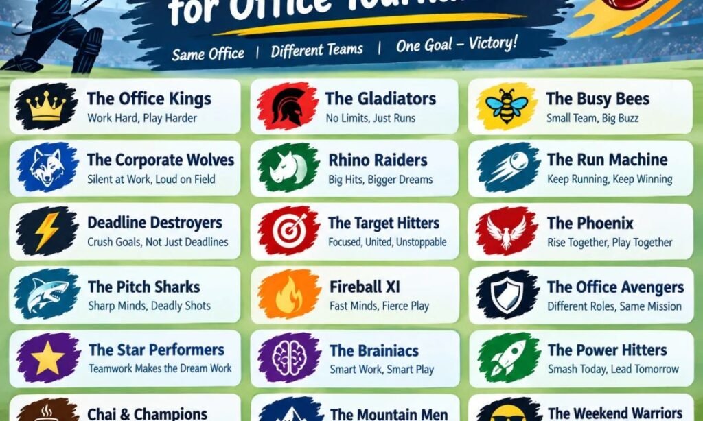 Cricket Team Names for Office Tournament