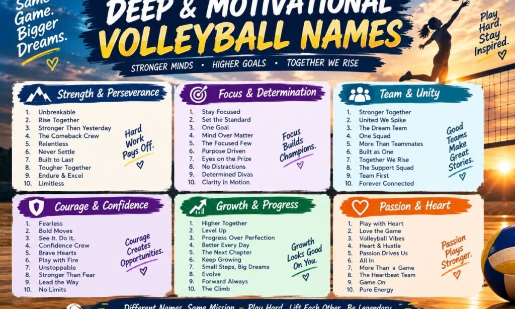 Deep & Motivational Volleyball Names