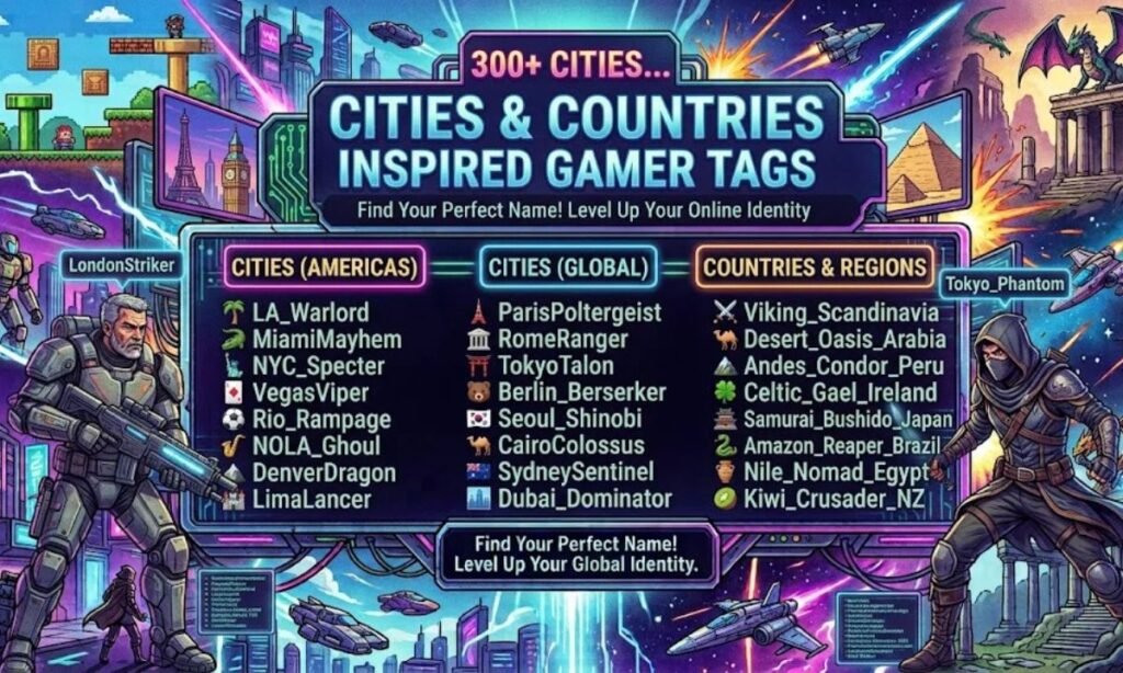 Gamer Tags Inspired By Cities And Countries