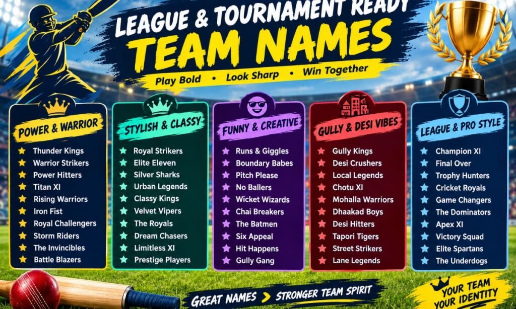 League & Tournament Ready Names