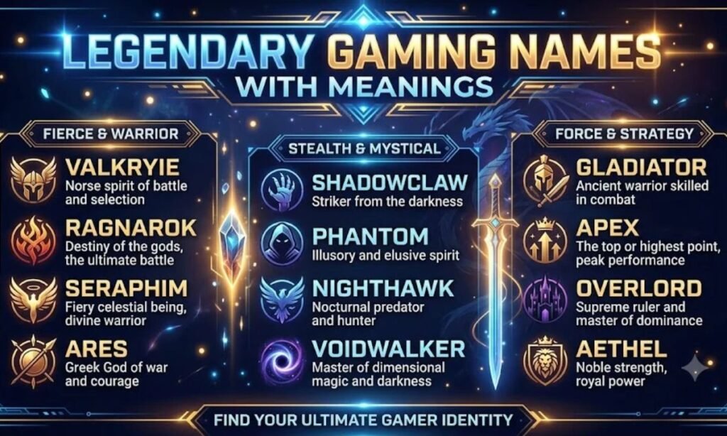 Legendary Gaming Names With Meanings