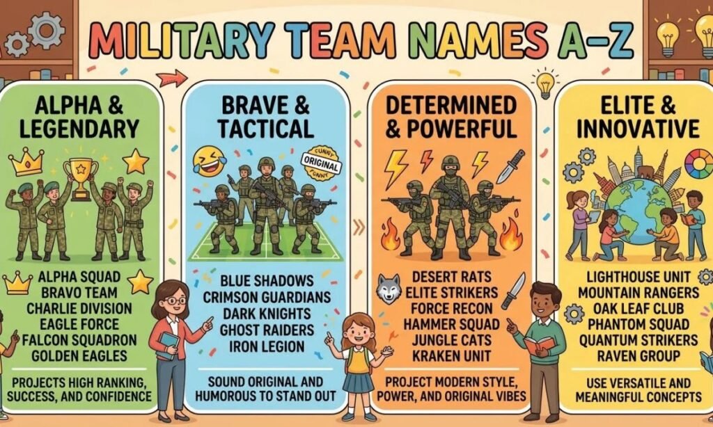 Military Team Names A–Z