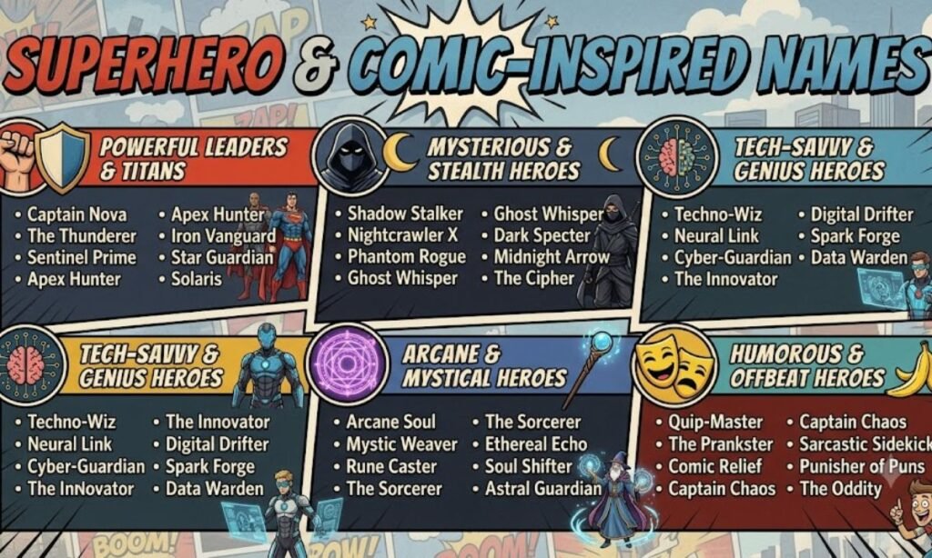 Superhero & Comic-Inspired Names